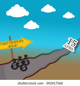 Vector illustration of a background for Happy Tax Day.