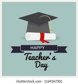 Vector illustration of a Background for Happy Teacher's Day.