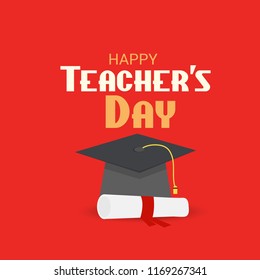 Vector illustration of a Background for Happy Teacher's Day.