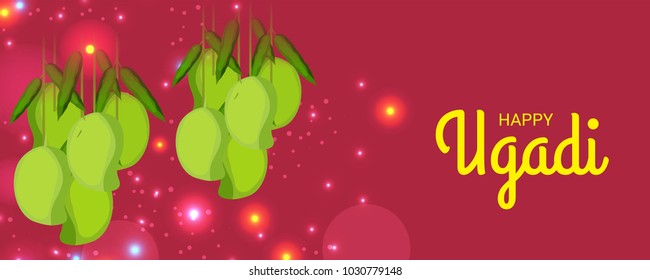 Vector illustration of a Background for Happy Ugadi(Hindu New Year).