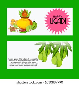 Vector illustration of a Background for Happy Ugadi(Hindu New Year).