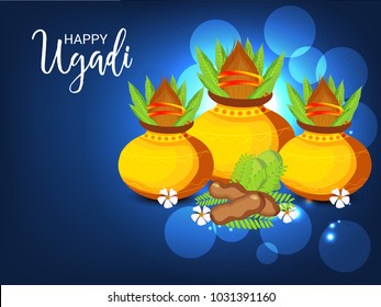 Vector illustration of a Background for Happy Ugadi(Hindu New Year).