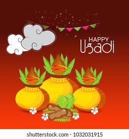 Vector illustration of a Background for Happy Ugadi(Hindu New Year).