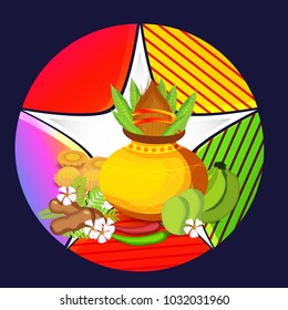 Vector illustration of a Background for Happy Ugadi(Hindu New Year).