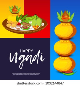 Vector illustration of a Background for Happy Ugadi(Hindu New Year).