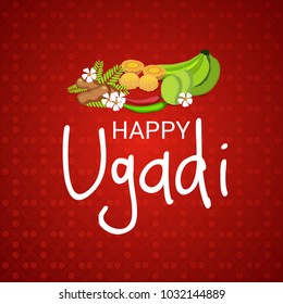 Vector illustration of a Background for Happy Ugadi(Hindu New Year).