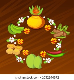 Vector illustration of a Background for Happy Ugadi(Hindu New Year).