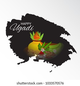 Vector illustration of a Background for Happy Ugadi(Hindu New Year).
