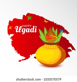 Vector illustration of a Background for Happy Ugadi(Hindu New Year).