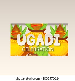 Vector illustration of a Background for Happy Ugadi(Hindu New Year).