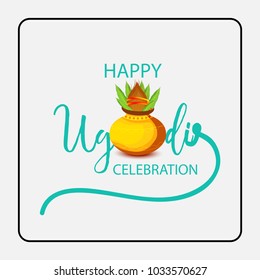 Vector illustration of a Background for Happy Ugadi(Hindu New Year).