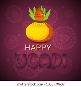 Vector illustration of a Background for Happy Ugadi(Hindu New Year).