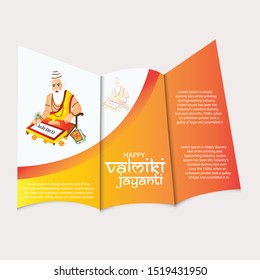 Vector illustration of a background for Happy Valmiki Jayanti Indian Festival With Hindi Text Ramayana.