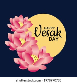 Vector illustration of a Background for Happy Vesak Day, Buddha day.