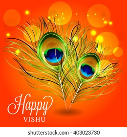 Vector Illustration of a background for Happy Vishu.