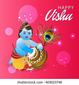 Vector Illustration of a background for Happy Vishu.