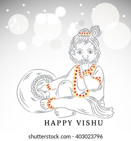 Vector Illustration of a background for Happy Vishu.