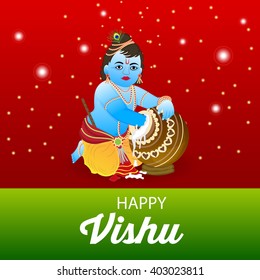 Vector Illustration of a background for Happy Vishu.