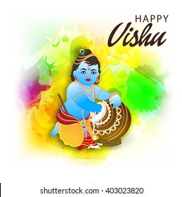 Vector Illustration of a background for Happy Vishu.