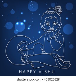 Vector Illustration of a background for Happy Vishu.