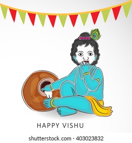 Vector Illustration of a background for Happy Vishu.