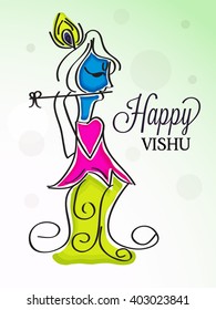 Vector Illustration of a background for Happy Vishu.