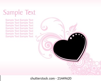 vector illustration, background with heart, flower and circle element