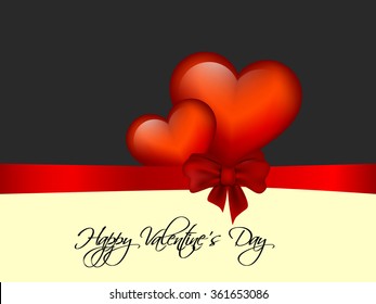Vector illustration or background with heart for happy valantine day.
