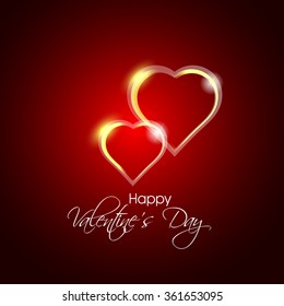 Vector illustration or background with heart for happy valantine day.
