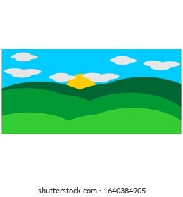 Vector illustration of background the hills