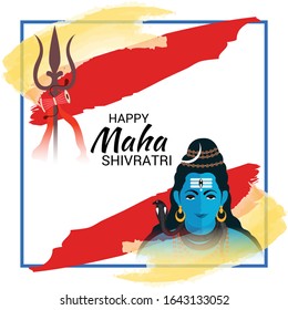 Vector illustration Of a Background for Hindu Festival Celebrate Of Shiva Lord,Happy Maha Shivratri .