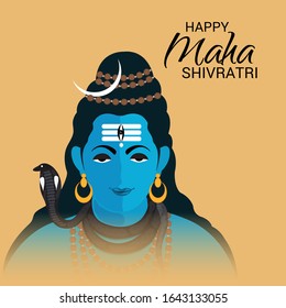 Vector illustration Of a Background for Hindu Festival Celebrate Of Shiva Lord,Happy Maha Shivratri .