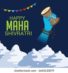 Vector illustration Of a Background for Hindu Festival Celebrate Of Shiva Lord,Happy Maha Shivratri .