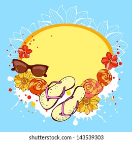 Vector illustration background holiday travel, beach, summer