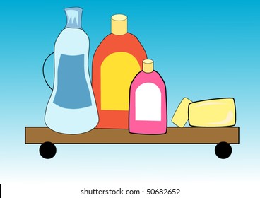 Vector illustration background of hygiene cleaners product for housework