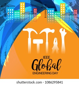 Vector illustration of a Background for IEEE Global Engineering Day.