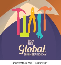 Vector illustration of a Background for IEEE Global Engineering Day.