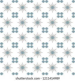 vector illustration background image abstract pattern ornament of four ornaments in the corners with a starry rose in the center on a beige background.