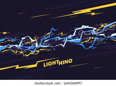 Vector illustration of a background image with energy lightning