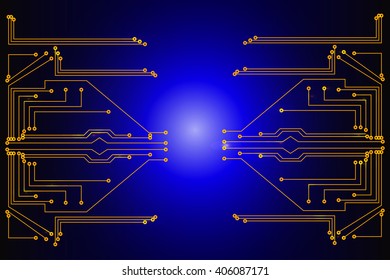 vector illustration. background image on the printed circuit board conductors gradient . for design, wallpaper, presentations.