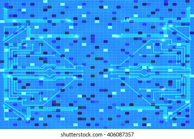 vector illustration. background image on the printed circuit board conductors gradient . for design, wallpaper, presentations.using the mosaic.