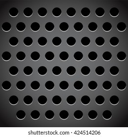 Vector illustration. Background imitation of holes on metal