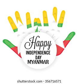 Vector Illustration of a background for  independence day of Myanmar.