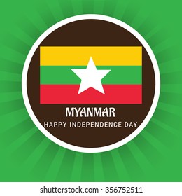 Vector Illustration of a background for independence day of Myanmar.