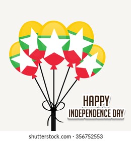 Vector Illustration of a background for independence day of Myanmar.