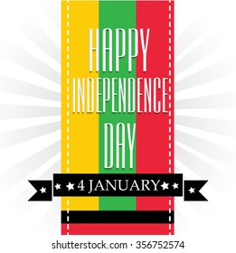 Vector Illustration of a background for independence day of Myanmar.
