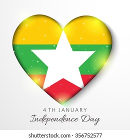 Vector Illustration of a background for independence day of Myanmar.