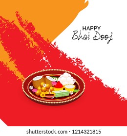 Vector illustration of a Background for indian festival of Happy Bhai Dooj Celebration.