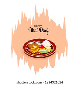 Vector illustration of a Background for indian festival of Happy Bhai Dooj Celebration.