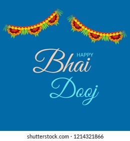 Vector illustration of a Background for indian festival of Happy Bhai Dooj Celebration.